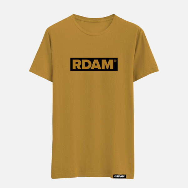RDAM® | Outline Flock Zwart op Ochre | T-Shirt