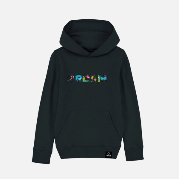 RDAM® | Oxalien O.P. Editie op Zwart | Kinder Hoodie