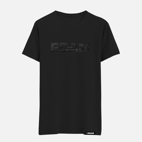RDAM® | Feyenoord Kuip Blackout op Zwart | T-Shirt
